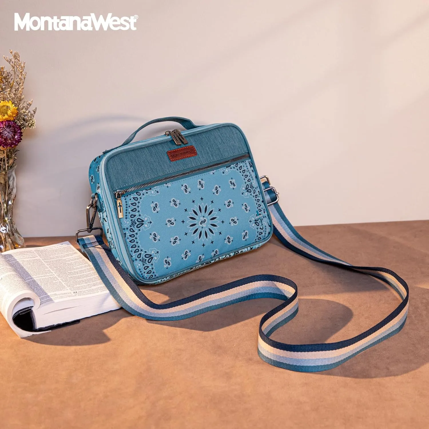 Montana West Bible Covers for Women Men with Leather Bookmark Carrying Book Case Church Bag Outdoor Protective