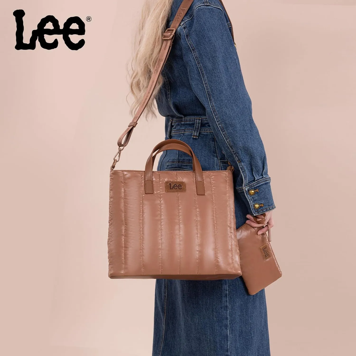 Montana West x Lee Puffer Tote Bag Lightweight Crossbody Bags for Women with Clutch