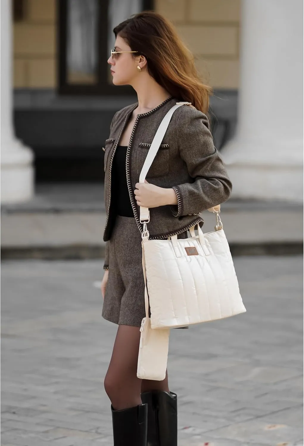Montana West x Lee Puffer Tote Bag Lightweight Crossbody Bags for Women with Clutch