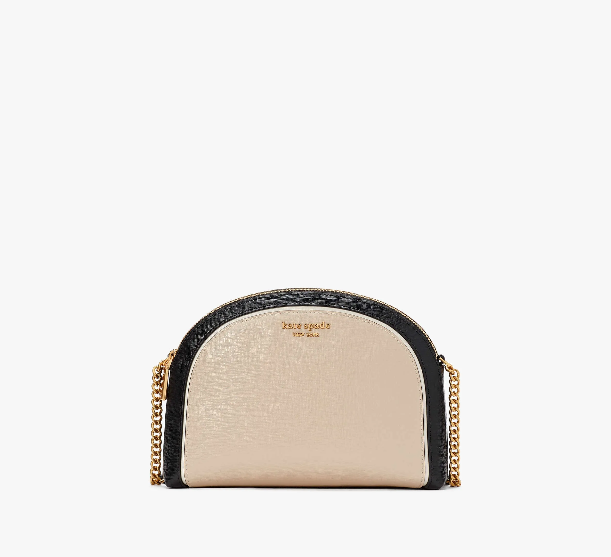 Morgan Colorblocked Double-zip Dome Crossbody