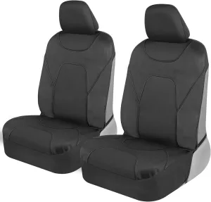 Motor Trend AquaShield Waterproof Front Seat Covers, Black Seat Covers for Cars – Neoprene Front Car Seat Cover, SUV Seat Covers Protector - Car Interior Cover for Auto, Trucks, & Dog Owners