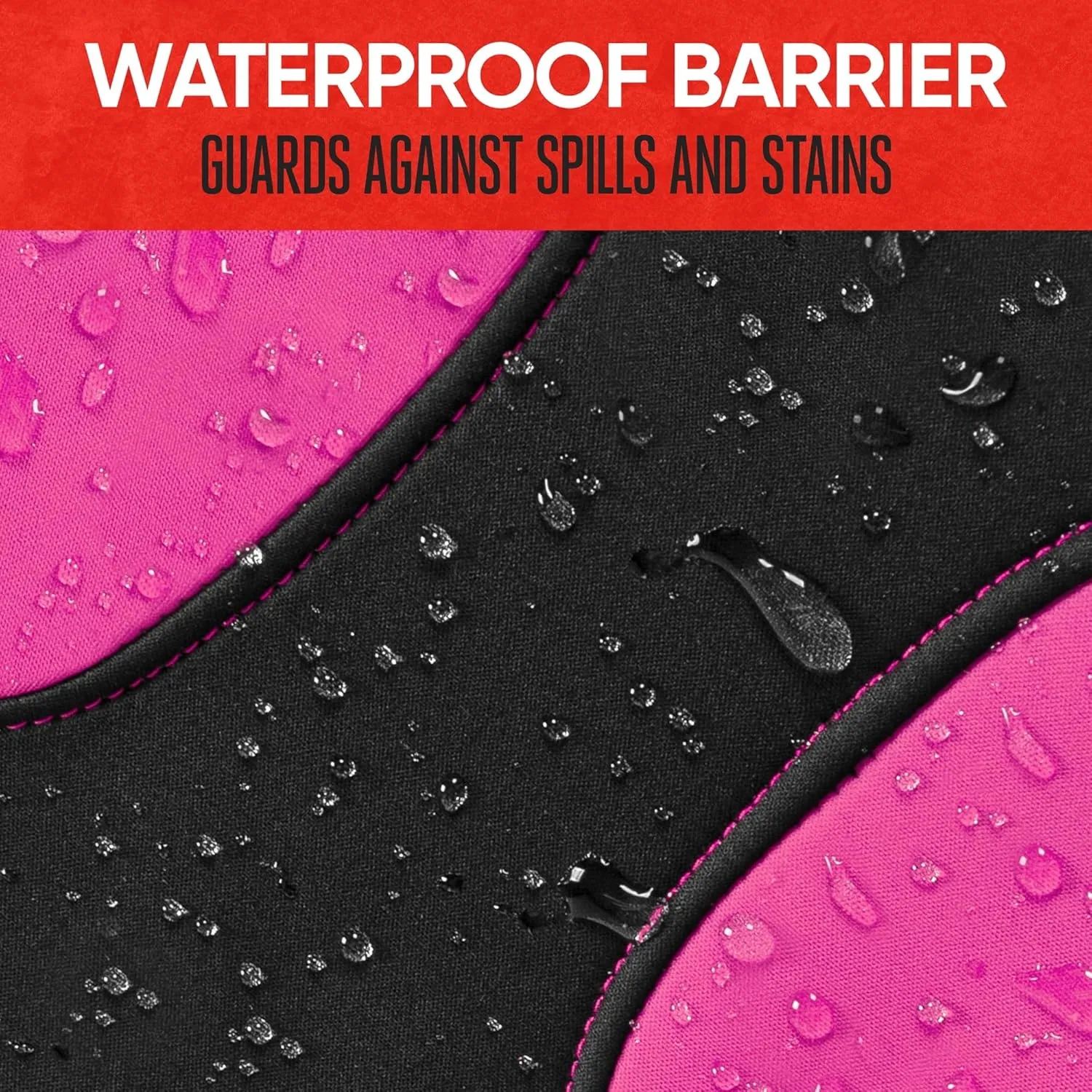 Motor Trend AquaShield Waterproof Front Seat Covers, Pink Seat Covers for Cars – Neoprene Front Car Seat Cover, SUV Seat Covers Protector - Car Interior Cover for Auto, Trucks, & Dog Owners