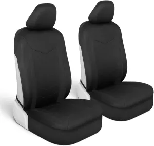 Motor Trend SpillGuard 2 Black Seat Covers for Cars & Seat Covers for Trucks - Neoprene Lining Waterproof Car Seat Covers Front Seats Only - SUV Seat Covers Protector - Forros para Asientos de Carro