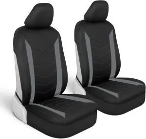 Motor Trend SpillGuard 2 Gray Seat Covers for Cars & Seat Covers for Trucks - Neoprene Lining Waterproof Car Seat Covers Front Seats Only - SUV Seat Covers Protector - Forros para Asientos de Carro