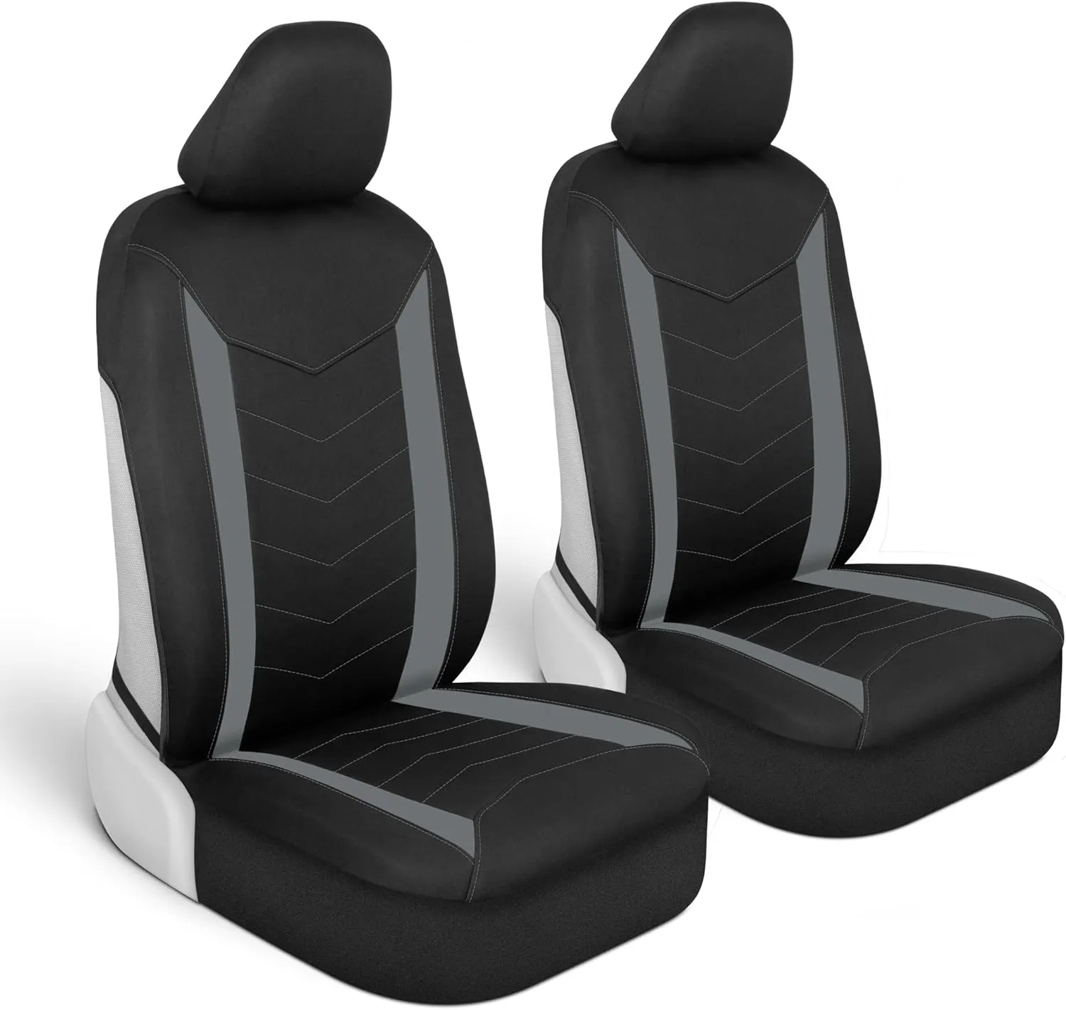 Motor Trend SpillGuard 2 Gray Seat Covers for Cars & Seat Covers for Trucks - Neoprene Lining Waterproof Car Seat Covers Front Seats Only - SUV Seat Covers Protector - Forros para Asientos de Carro