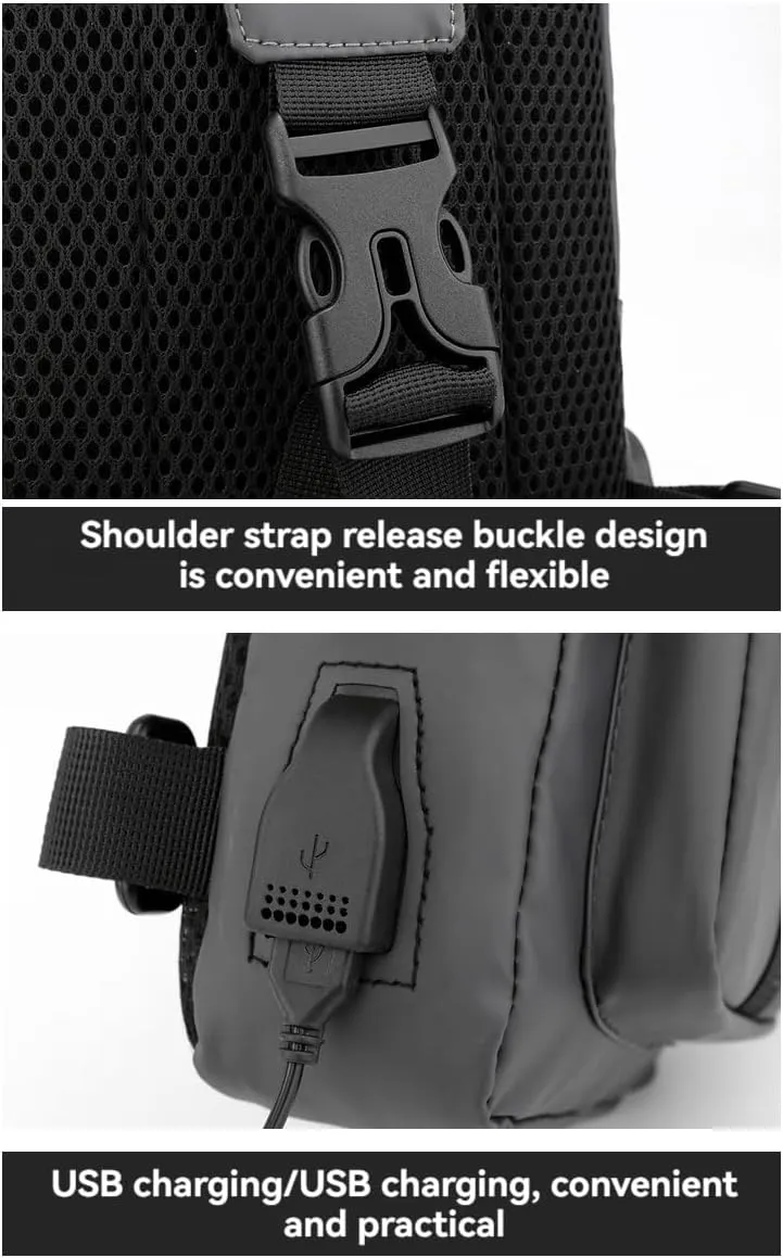Multifunctional Men's Waist Bag Chest Bag Shoulder Bag Outdoor Waterproof Travel Crossbody Pack Adjustable Strap Fanny Pack (green)