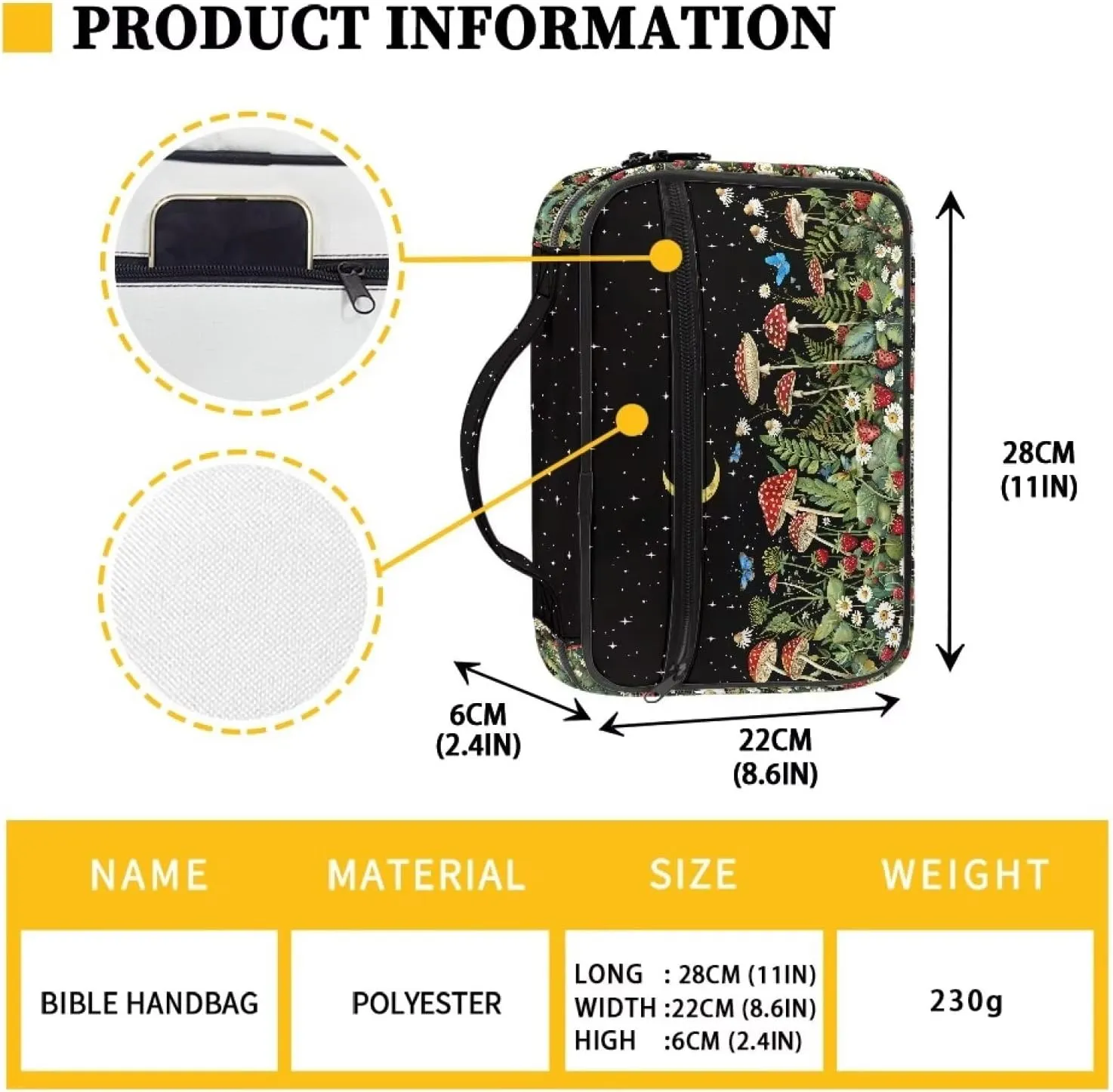 Mumeson Bible Cover for Ladies Anti Dust Bible Bags Bible Study Accessory Holder Carrying Tote Bag