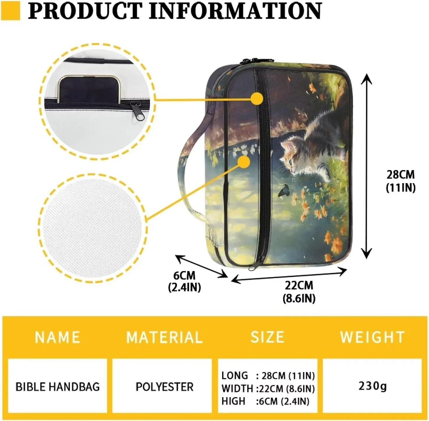 Mumeson Bible Cover for Ladies Anti Dust Bible Bags Bible Study Accessory Holder Carrying Tote Bag