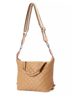 MZ WALLACE METRO DELUXE TOTE BAG IN CARAMEL