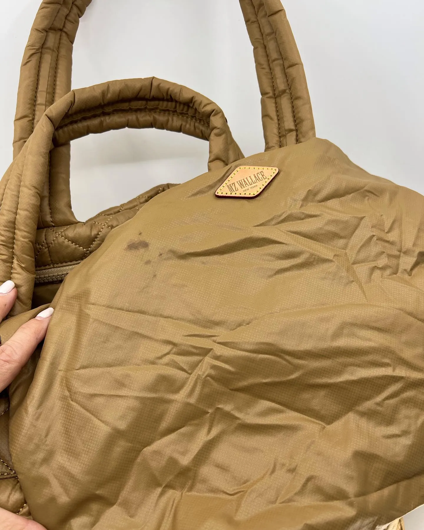 MZ WALLACE METRO DELUXE TOTE BAG IN CARAMEL
