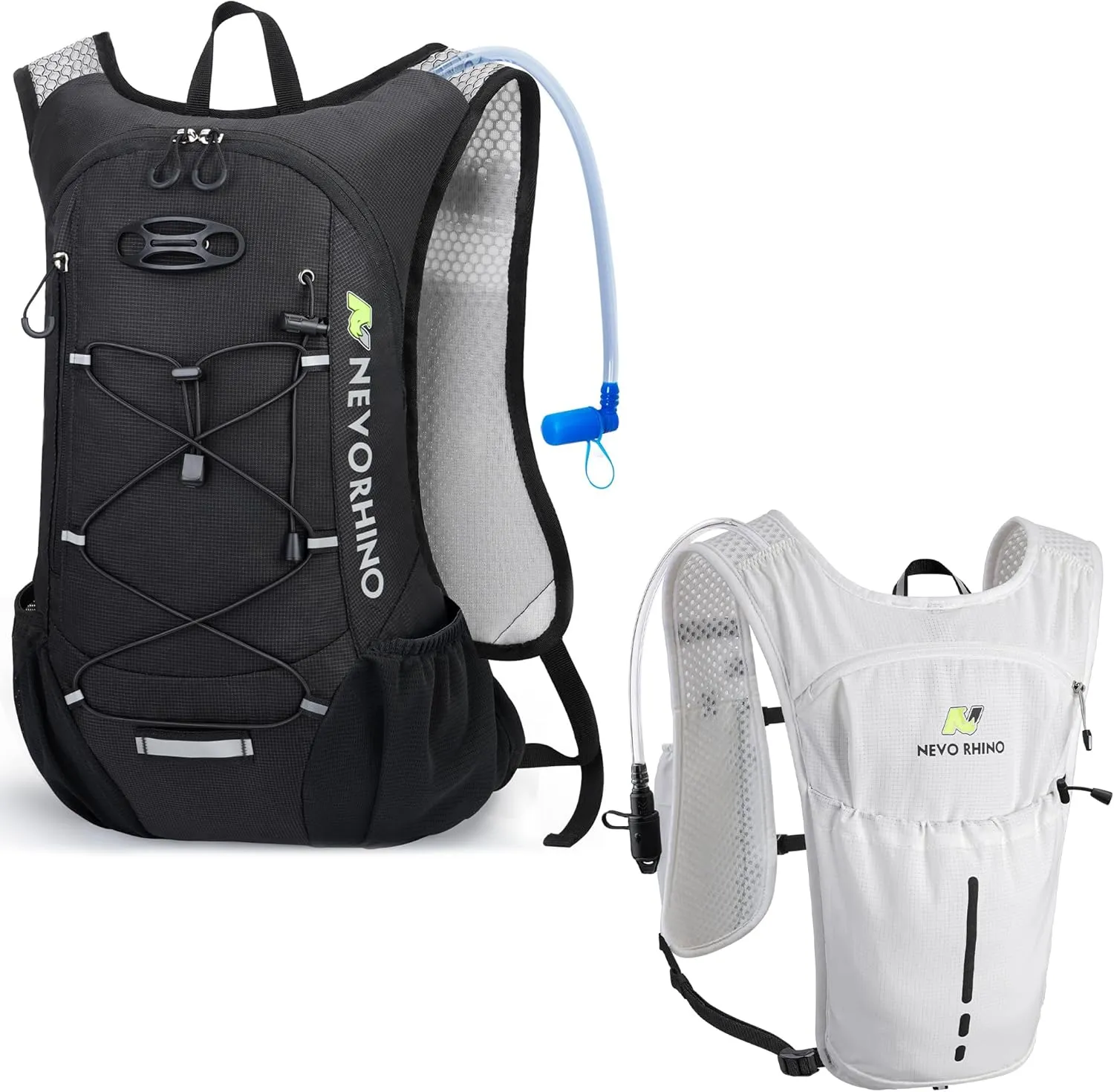 N NEVO RHINO Lightweight Hydration Backpack with 2L Water Bladder, Running Vest with 1.5L Water Bladder, Hydration Vest Pack for Hiking, Trail Running, Marathons, Cycling