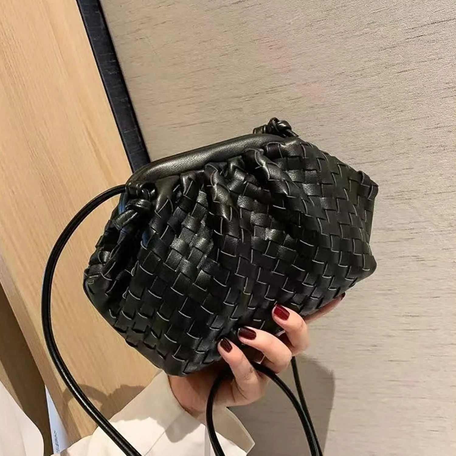 NAARIIAN Woven Crossbody Bags for Women Evening Clutch Hobo Cloud Purse Designer Handbags for Ladies