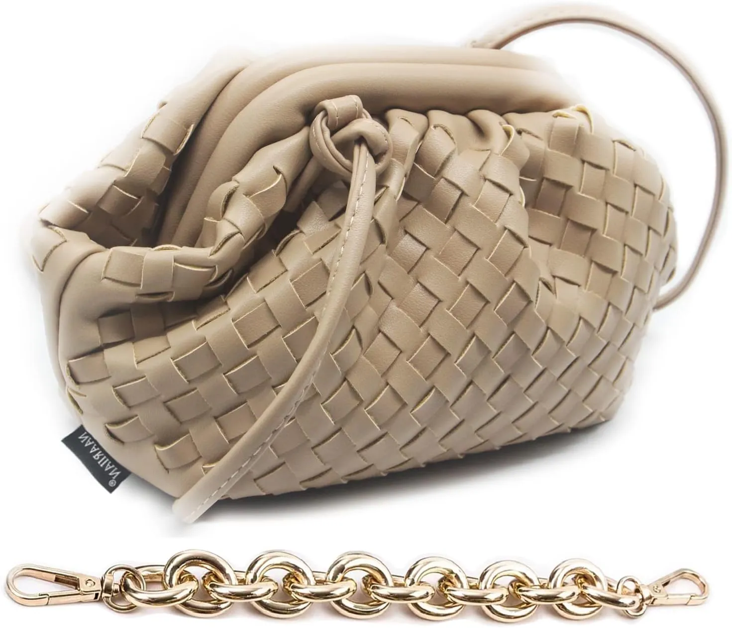 NAARIIAN Woven Crossbody Bags for Women Evening Clutch Hobo Cloud Purse Designer Handbags for Ladies