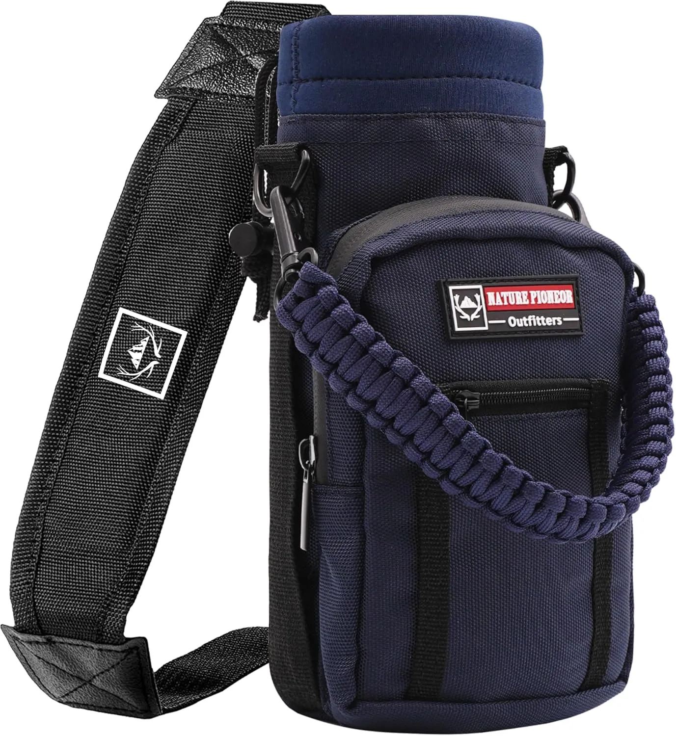 NATURE PIONEOR Water Bottle Holder with Strap 25 32 40 64 oz Insulated Water Bottle Carrier Sling Sleeve for Hiking,Outdoor Camping,Gym