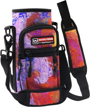 NATURE PIONEOR Water Bottle Holder with Strap for 25oz/32oz/40oz/64oz, Water Bottle Carrier Bag with Phone Pocket Crossbody