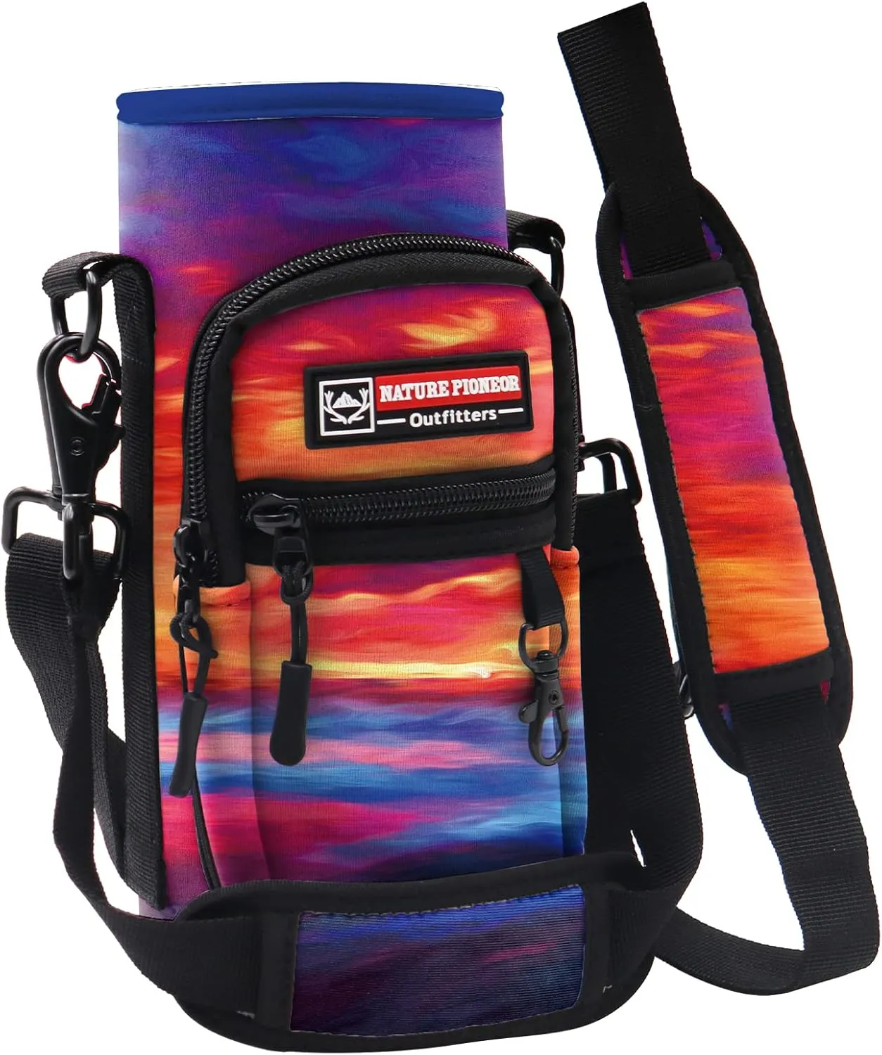 NATURE PIONEOR Water Bottle Holder with Strap for 25oz/32oz/40oz/64oz, Water Bottle Carrier Bag with Phone Pocket Crossbody