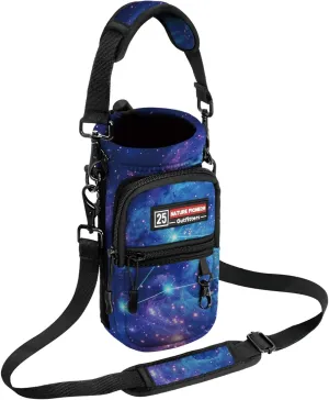 NATURE PIONEOR Water Bottle Holder with Strap,Water Bottle Carrier Bag Sling Sleeve with Adjustable Shoulder Strap & Handle and Large Phone Pocket for Walking,Hiking,Travelling for 25oz/32oz/40oz/64oz