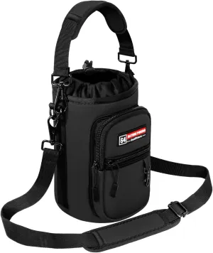 NATURE PIONEOR Water Bottle Holder with Strap,Water Bottle Carrier Bag Sling Sleeve with Adjustable Shoulder Strap & Handle and Large Phone Pocket for Walking,Hiking,Travelling for 25oz/32oz/40oz/64oz