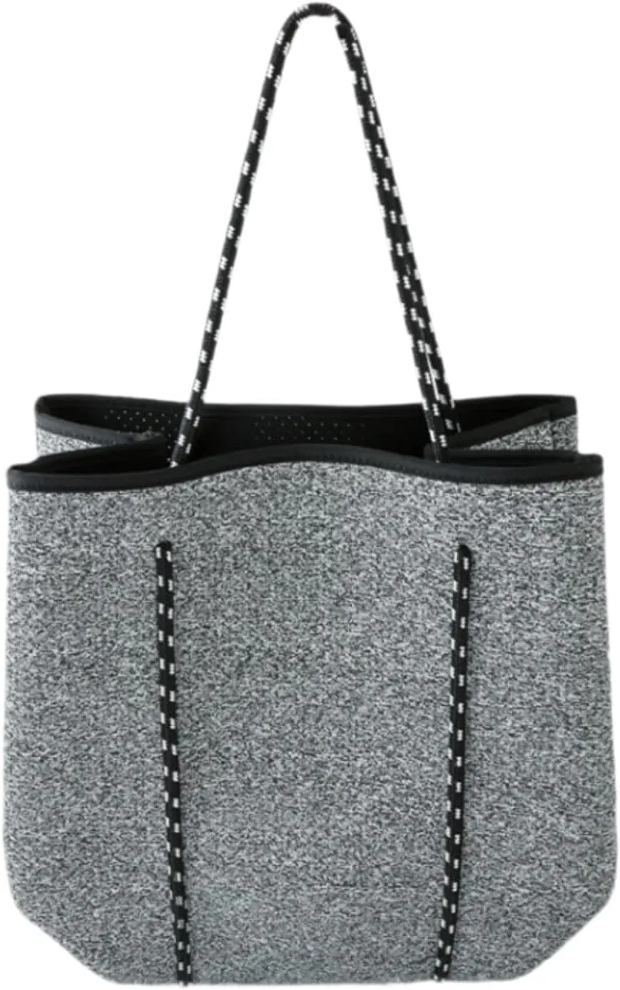 Neoprene Bag Pool Bag with Small Purse Water Resistant Beach Tote Bag Holes Handbag for Traveling Summer Shopping Gym