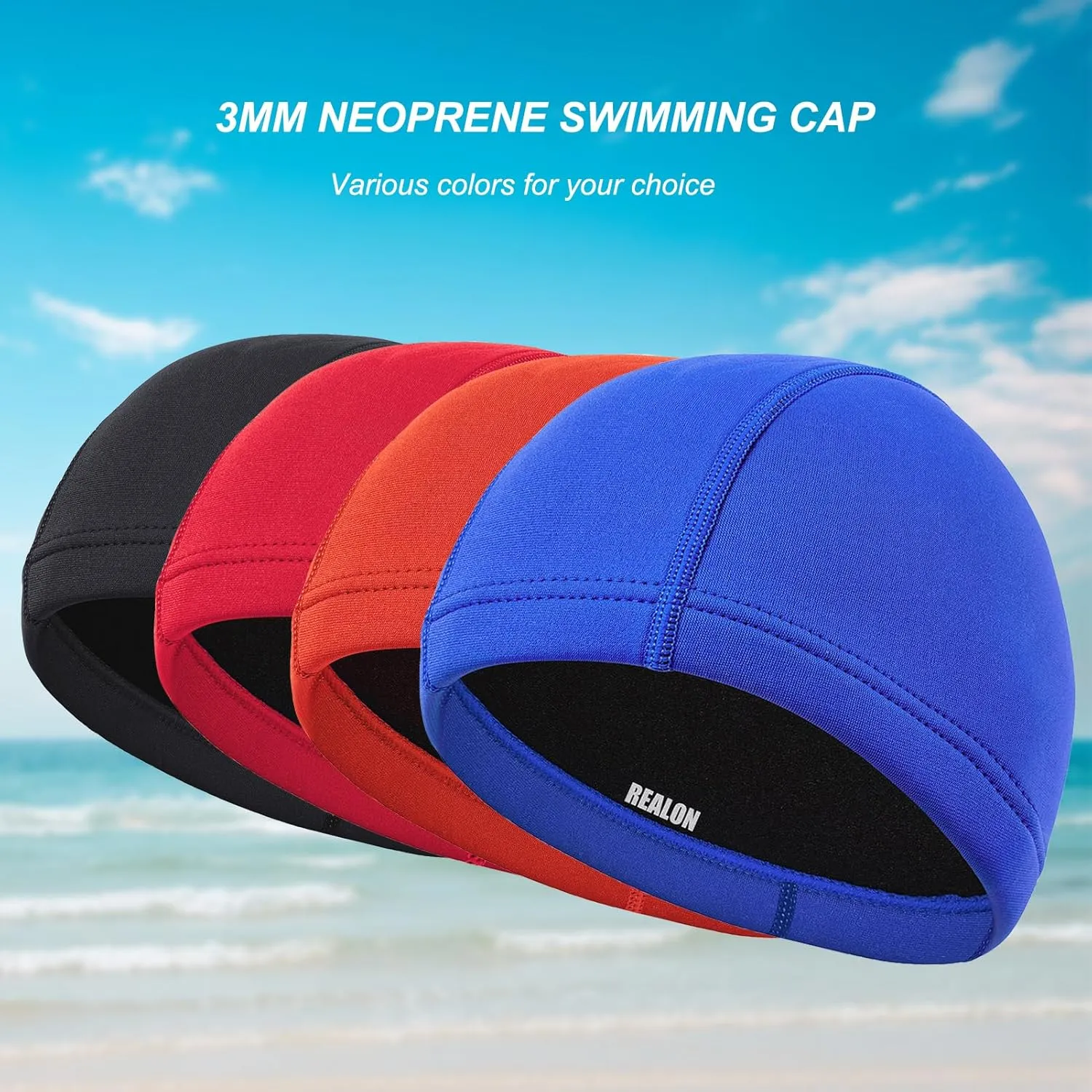 Neoprene Diving Hood Wetsuit Cap for Men Women and Youth 3mm Thermal Scuba Headband Swim Beanie, Long Hair Protection Hat for Swimming Surfing Windsurfing Snorkeling Water Sports