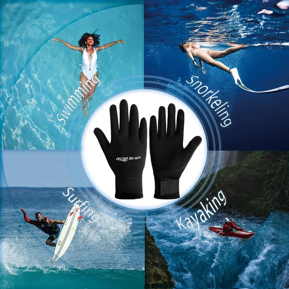 Neoprene Gloves Scuba Diving Gloves Wetsuit Dive Gloves for Men Women Kids, 3MM 5MM Flexible Anti Slip Thermal Five Finger Surfing Glove for Spearfishing Paddling Kayaking Swimming