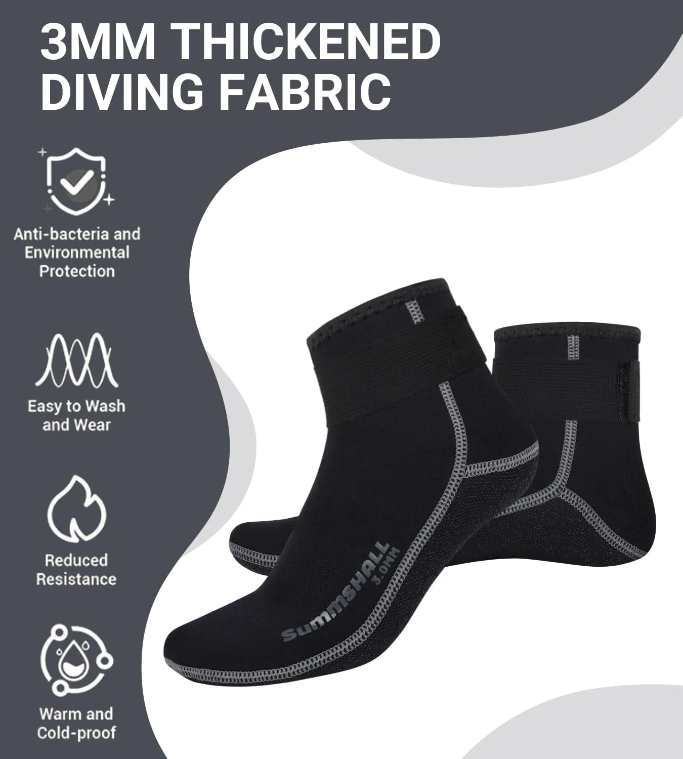 Neoprene Socks 3mm Wetsuit Socks Anti-Slip Keep Warm Diving Socks Swim Socks Water Sport Swimming Surfing