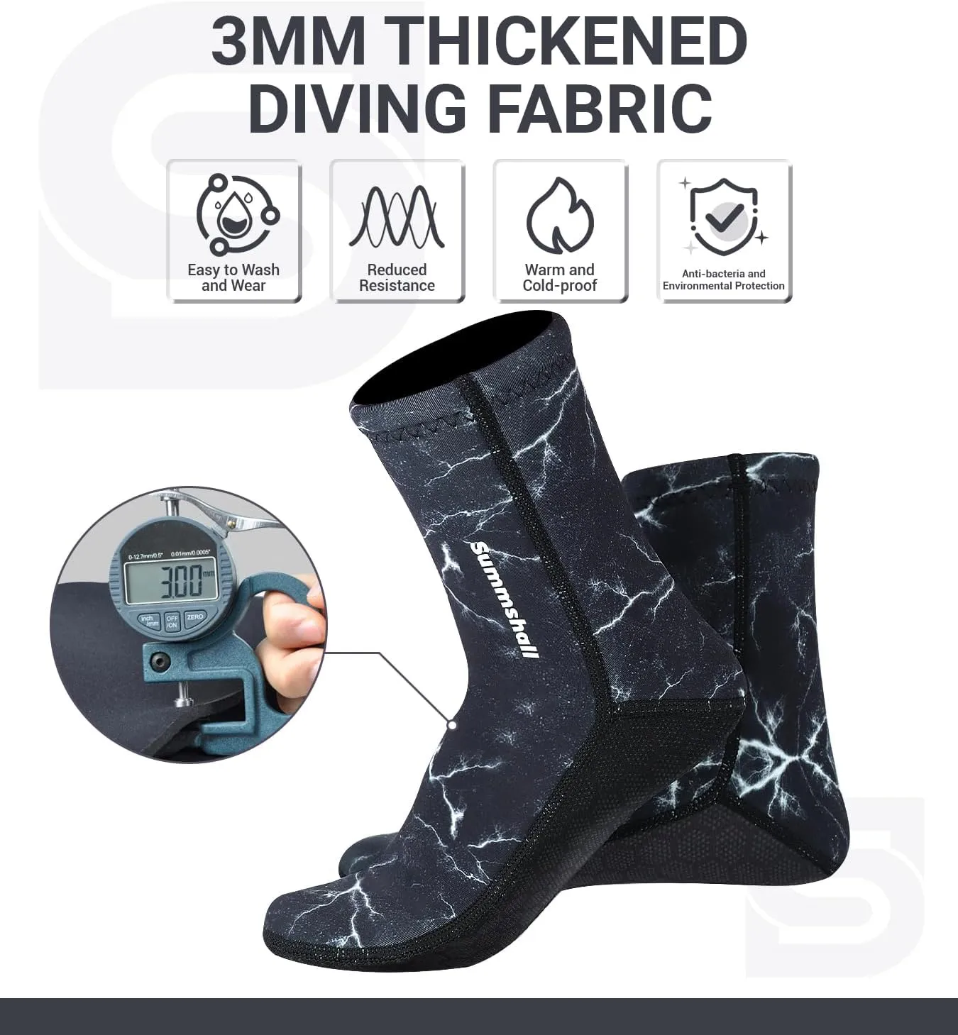 Neoprene Socks 3mm Wetsuit Socks Anti-Slip Keep Warm Diving Socks Swim Socks Water Sport Swimming Surfing