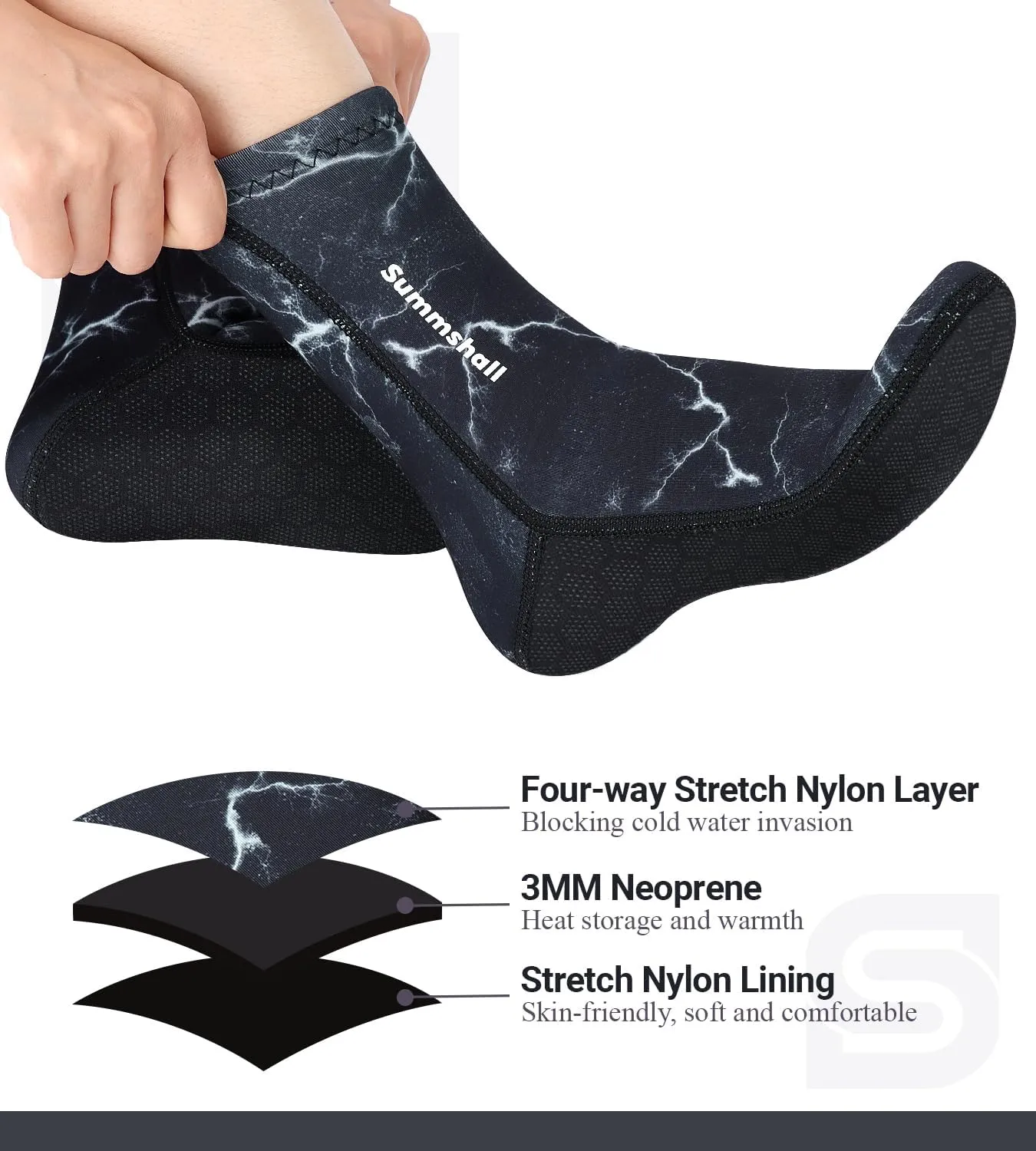 Neoprene Socks 3mm Wetsuit Socks Anti-Slip Keep Warm Diving Socks Swim Socks Water Sport Swimming Surfing