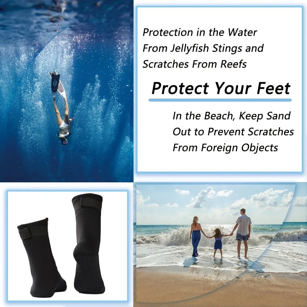 Neoprene Socks Diving Scuba Socks Wetsuit Fin Booties for Men Women, 3MM Surfing Sock Thermal Flexible Anti Slip for Swimming
