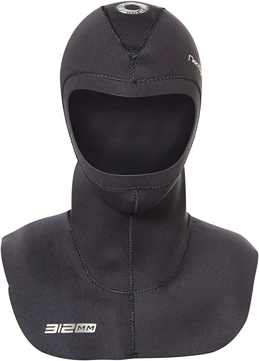 Neosport 5/3mm Neoprene Scuba Diving Bibbed & Vented Hood