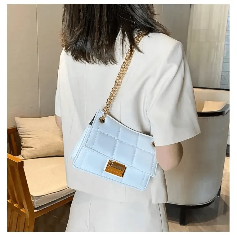 New Fancy Chain Strap Shoulder Bags for Women Summer Fashion Crossbody Bags PU Leather Lady Purses and Handbags