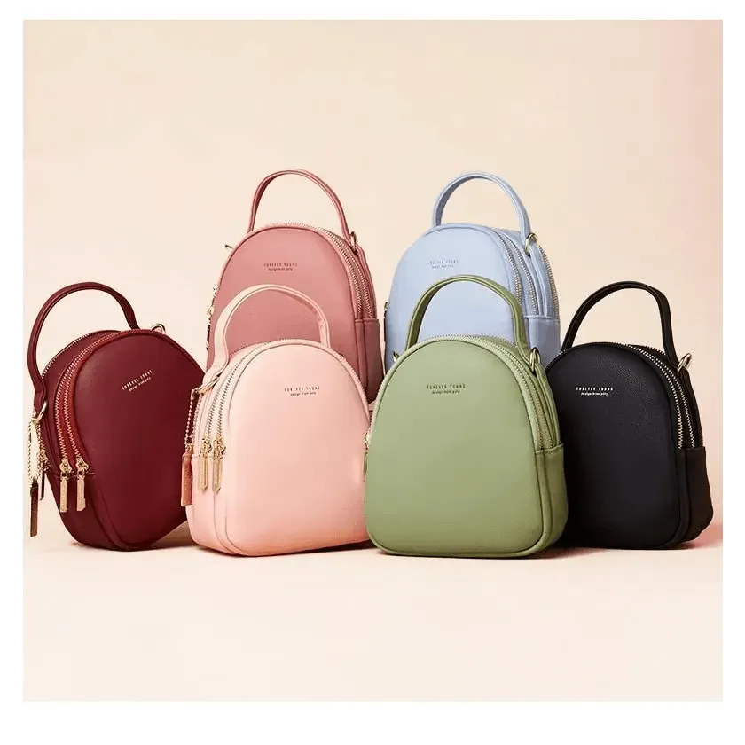 New Versatile Big Capacity 3 Layer Women Backpack Fashionable Small Backpack For Ladies Soft Leather Shoulder Crossbody bag for Female