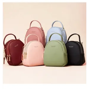 New Versatile Big Capacity 3 Layer Women Backpack Fashionable Small Backpack For Ladies Soft Leather Shoulder Crossbody bag for Female