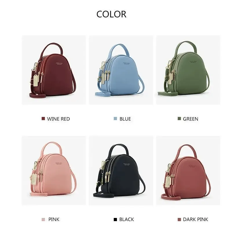 New Versatile Big Capacity 3 Layer Women Backpack Fashionable Small Backpack For Ladies Soft Leather Shoulder Crossbody bag for Female
