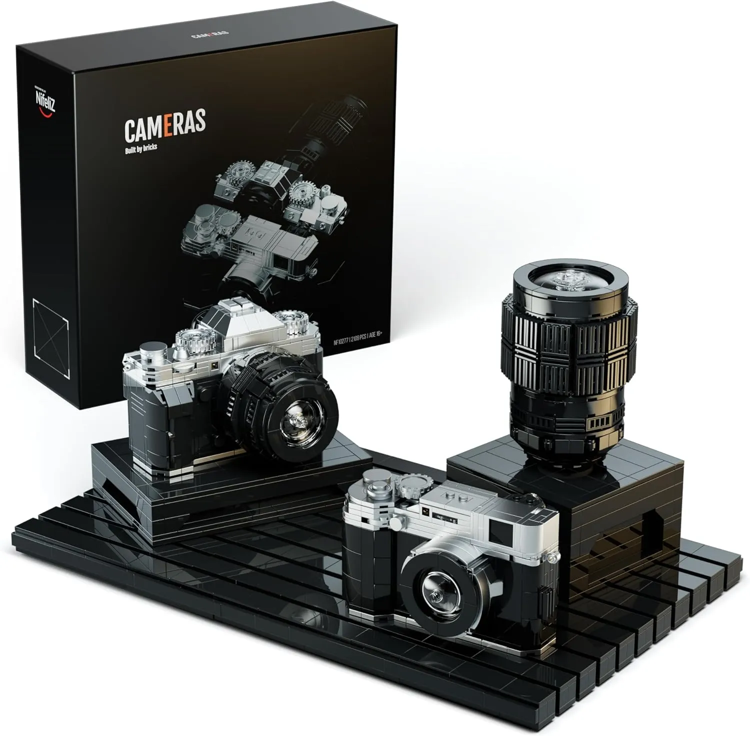 Nifeliz Cameras Building Set for Build and Display, Creative Gift for Photographers, Collectible Cameras Model for Display, Creative Activity or Gift for Adults (2,109PCS, NF10277)