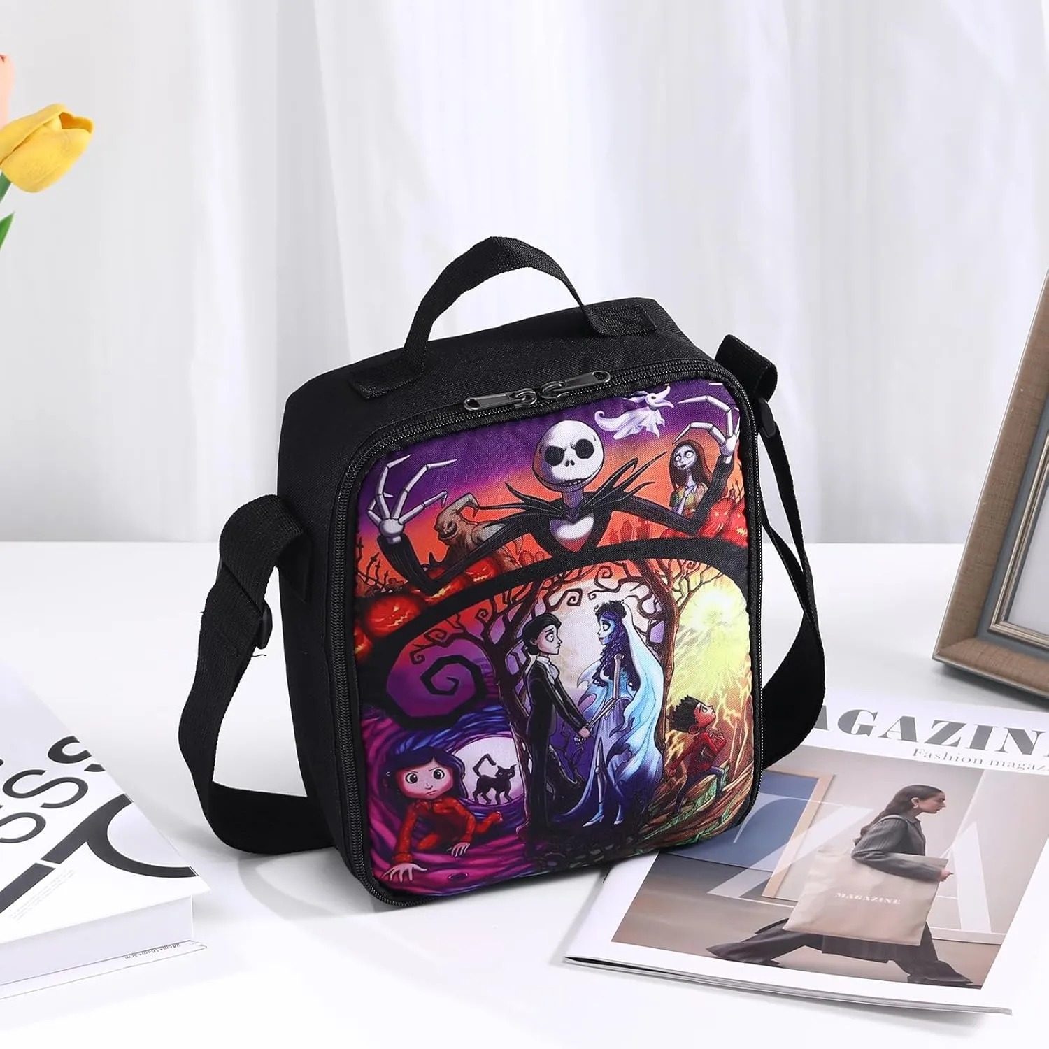 Nightmare Before Christmas Crossbody Bags Jack Skellington Shoulder Bag Jack Sally Wallet Purse Coin Pouch (Bag-SDY C 2503)