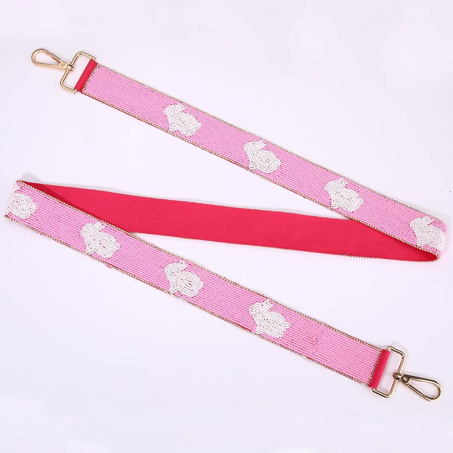NLCAC Beaded Purse Strap Replacement Crossbody Bag Strap Mardi Gras Valentines Day Holiday Crossbody Strap for Bags