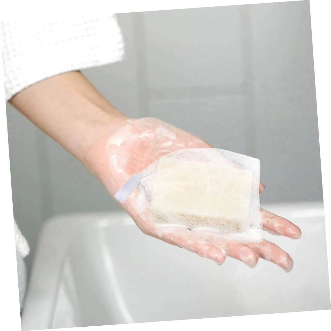 NOLITOY 8pcs Exfoliating Soap Foaming Nets Pouches for Handmade Facial Cleansing for Making Shower Use Design for Lathering