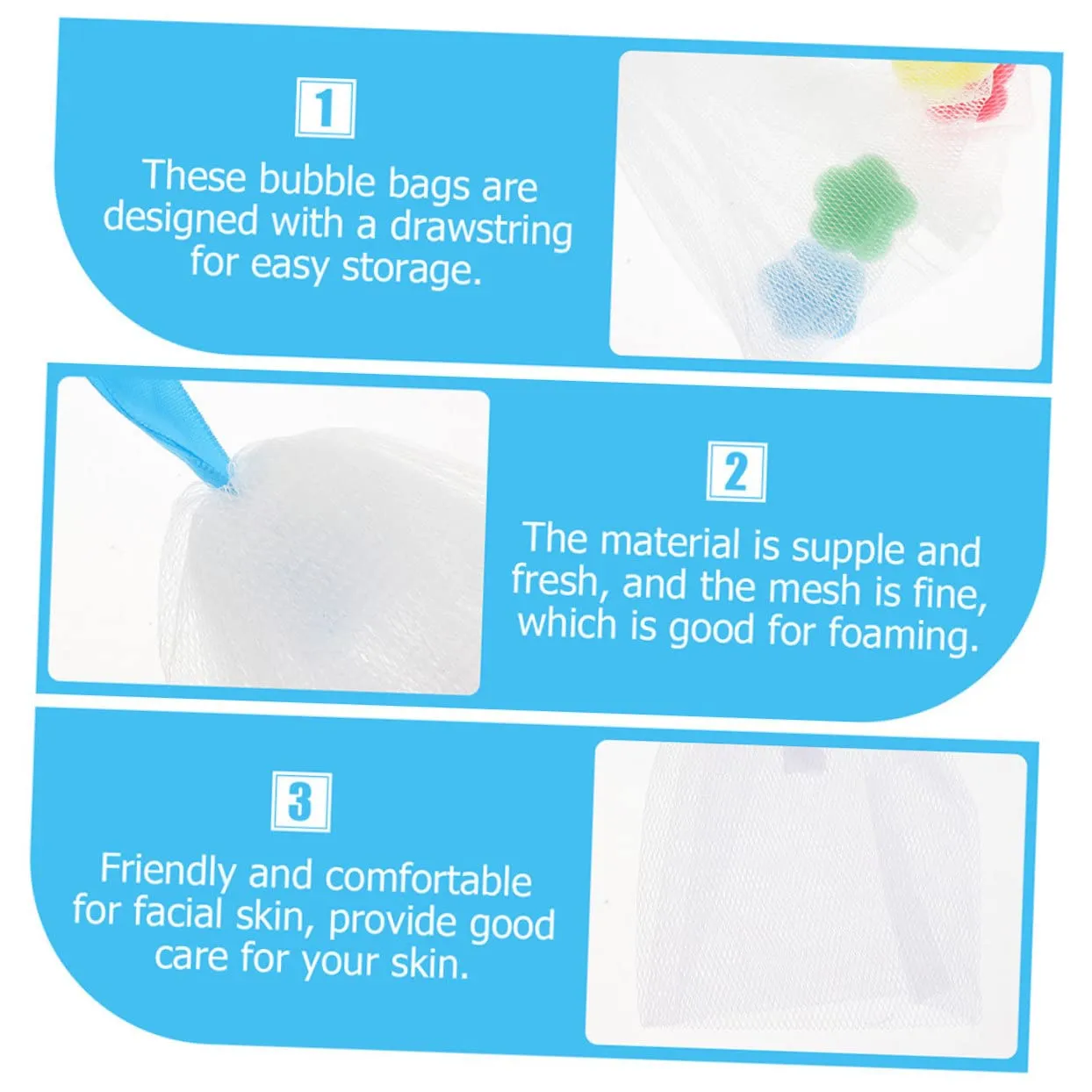 NOLITOY 8pcs Exfoliating Soap Foaming Nets Pouches for Handmade Facial Cleansing for Making Shower Use Design for Lathering