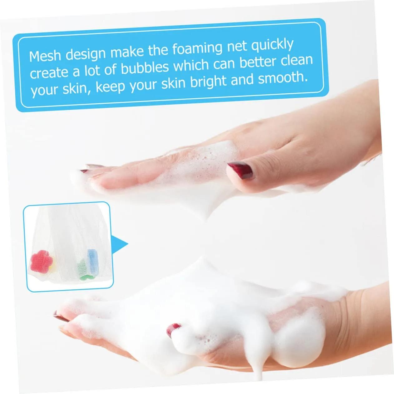 NOLITOY 8pcs Exfoliating Soap Foaming Nets Pouches for Handmade Facial Cleansing for Making Shower Use Design for Lathering