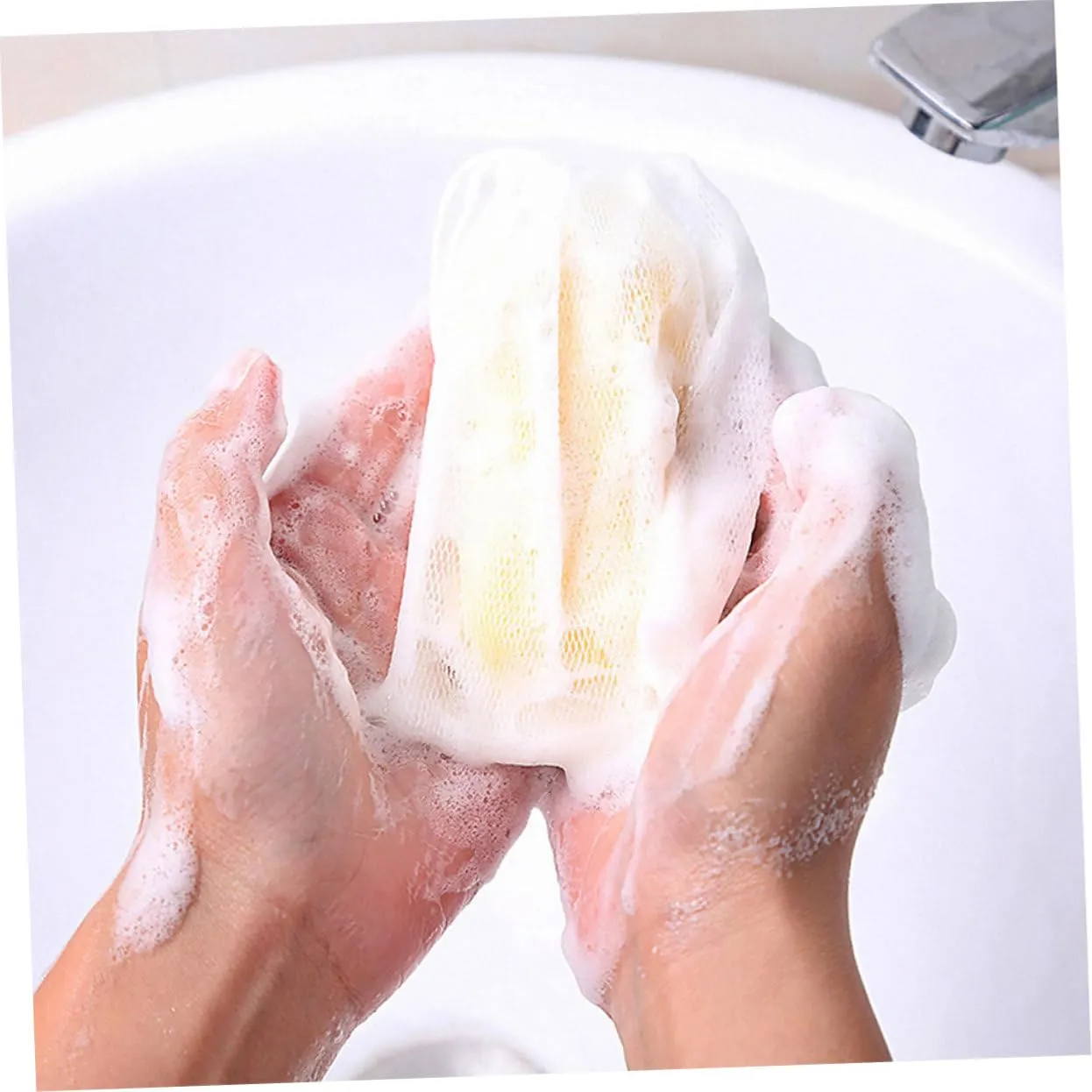 NOLITOY 8pcs Exfoliating Soap Foaming Nets Pouches for Handmade Facial Cleansing for Making Shower Use Design for Lathering
