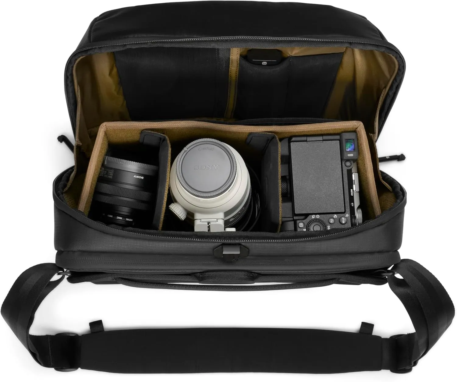NOMATIC McKinnon Camera Messenger 13L: Versatile Camera Bag for Photographers with Quick Access, Secure Laptop Storage (Fits 14" MacBook), Comfortable Crossbody Design & External Straps for Travel