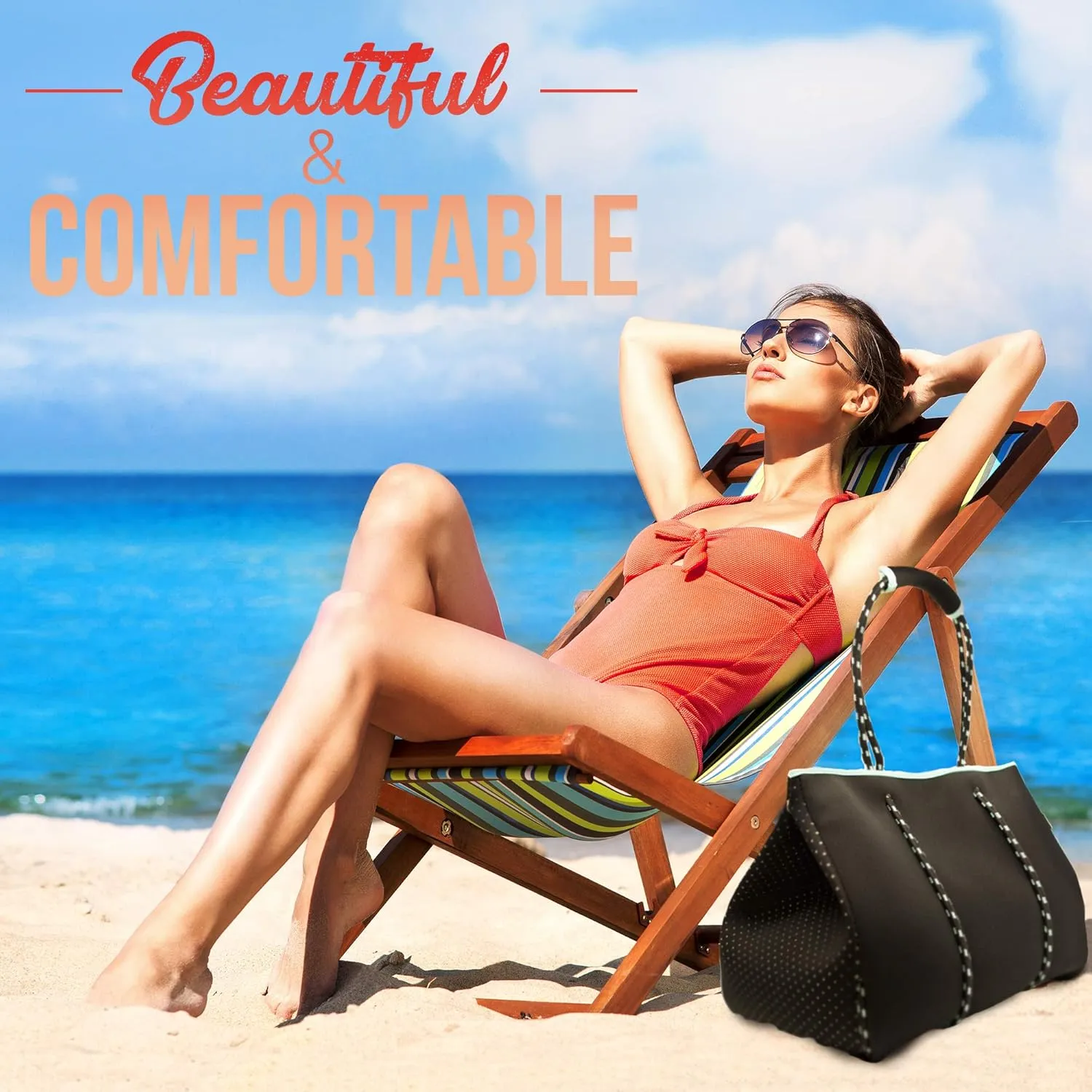 Nordic By Nature Large Designer Beach Bag Tote For Women, Men And Kids
