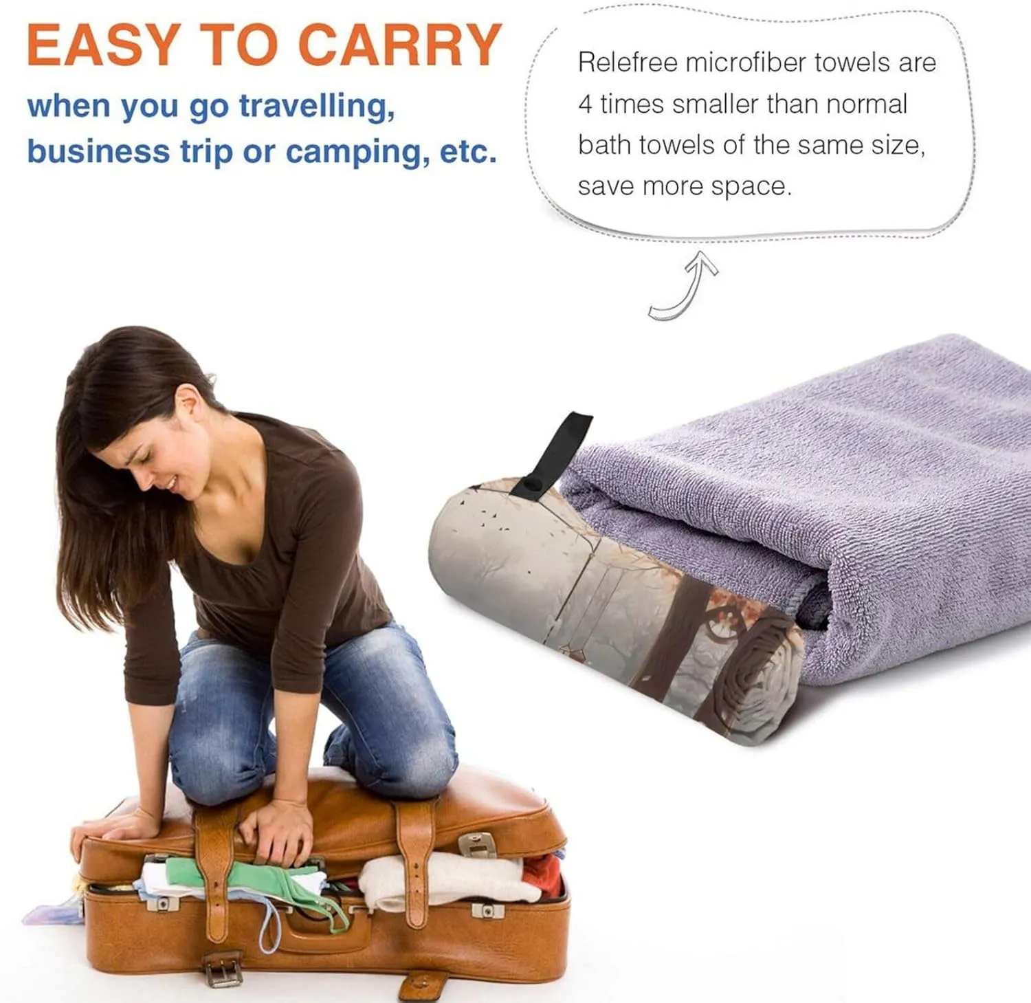 Now Falling in The Park Premium Compact Microfiber Travel Towel-Featherlight & Quick Dry,Sand-Resistant Beach Towel for Swimming,Camping,Vacation Essentials with Carry Pouch