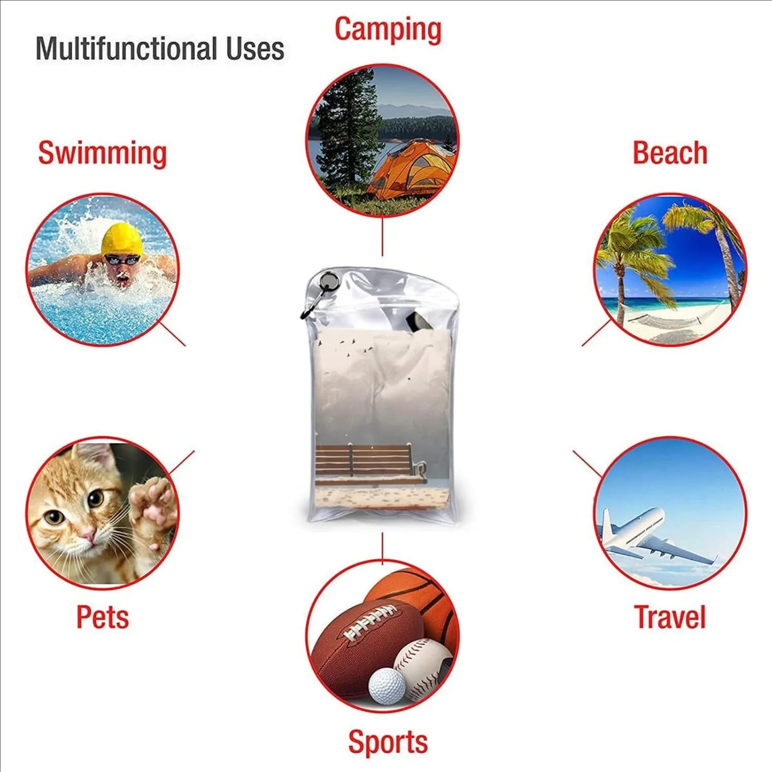 Now Falling in The Park Premium Compact Microfiber Travel Towel-Featherlight & Quick Dry,Sand-Resistant Beach Towel for Swimming,Camping,Vacation Essentials with Carry Pouch