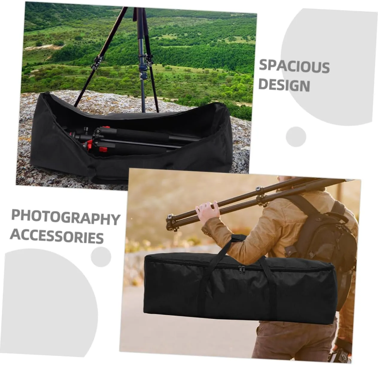 NUOBESTY 2pcs Zipper Tripod Carrying Bags Portable Oxford Cloth Equipment Carrier Case for Photographic Gear for Safe Storage and Transport