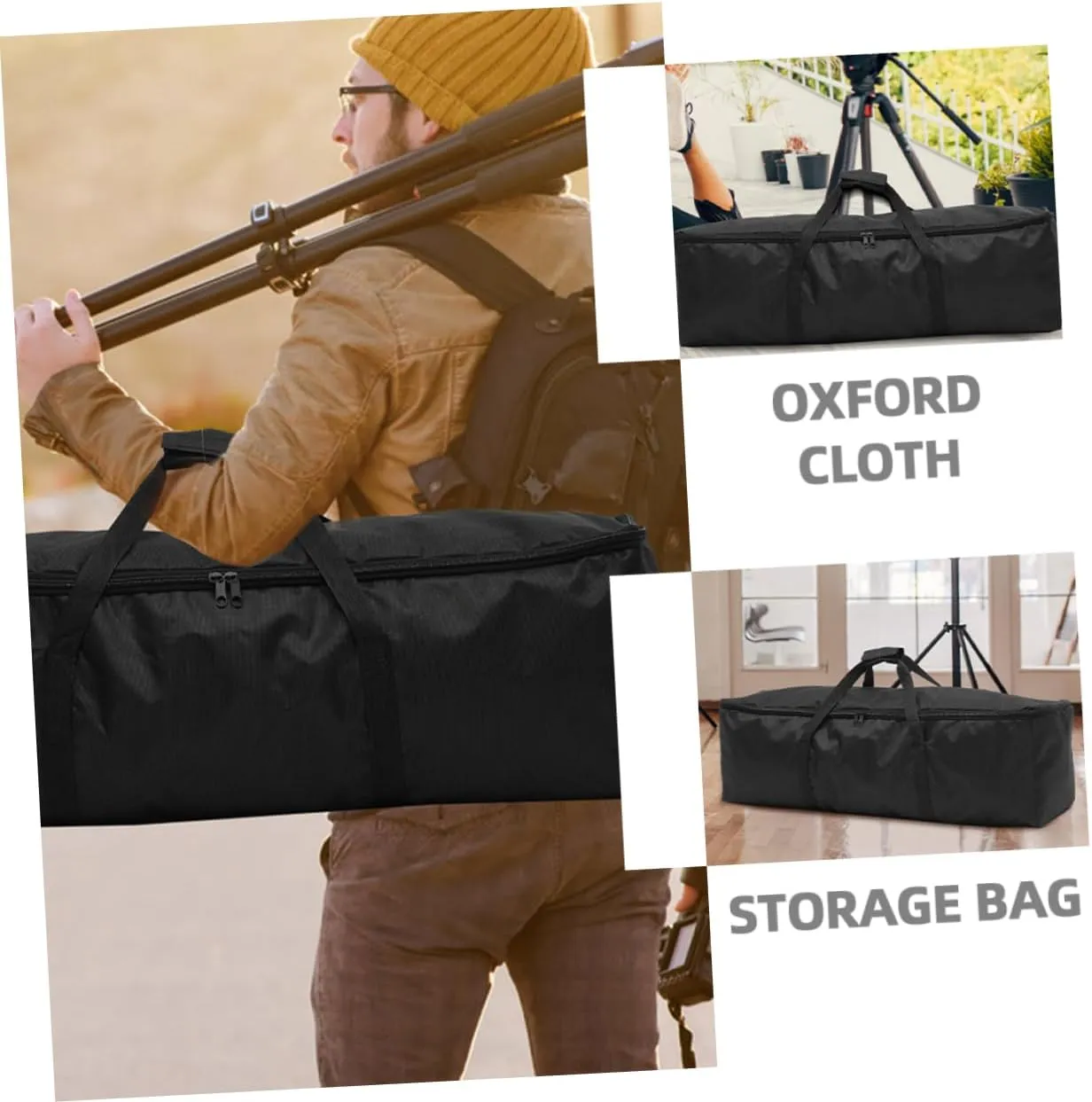 NUOBESTY 2pcs Zipper Tripod Carrying Bags Portable Oxford Cloth Equipment Carrier Case for Photographic Gear for Safe Storage and Transport