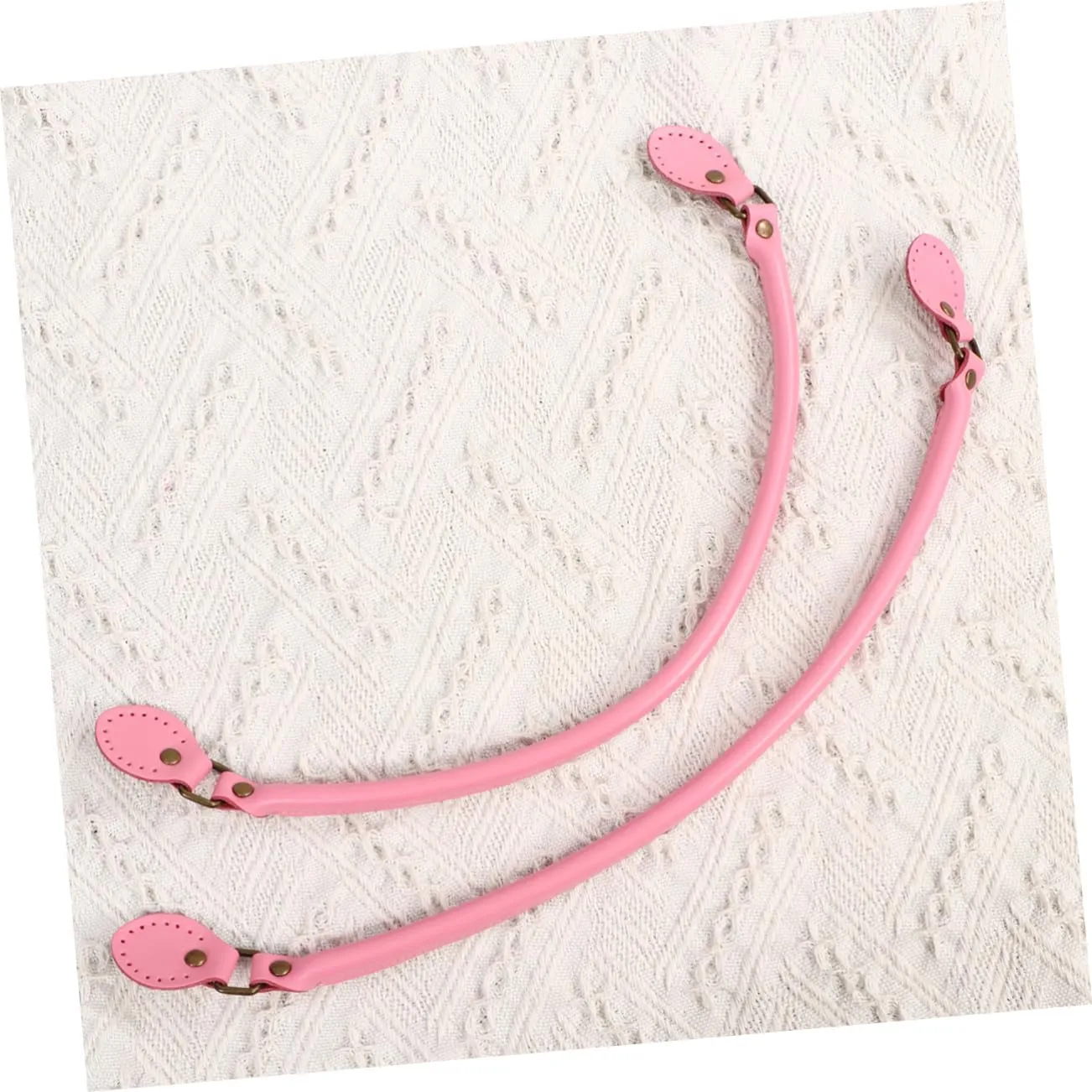 NUOBESTY 60cm Genuine Leather Tote Bag Handle DIY Purse Making Handbag Belt Pink Pair for Women
