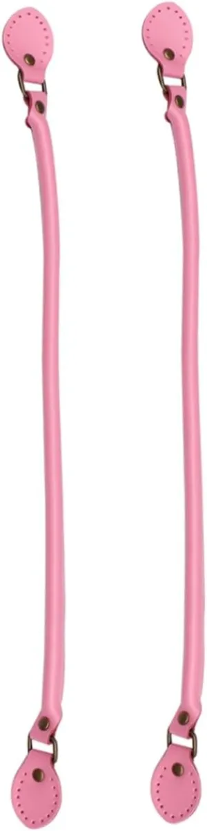 NUOBESTY 60cm Genuine Leather Tote Bag Handle DIY Purse Making Handbag Belt Pink Pair for Women
