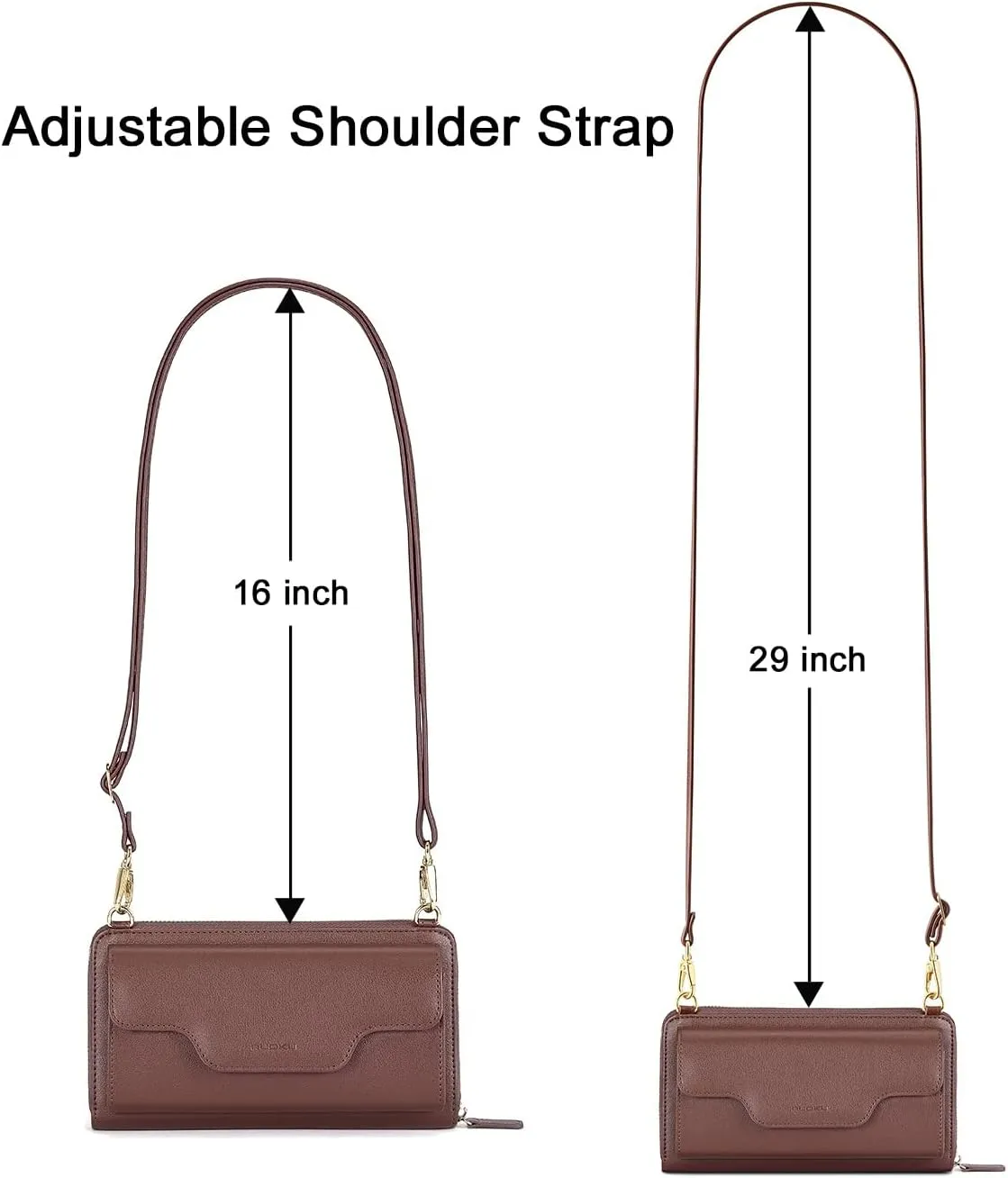 nuoku Women's Small Crossbody Shoulder Bags, Clutch Purses Wristlet Phone Wallet for Women with Credit Card Holder